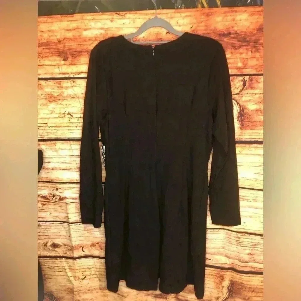 Women’s deep V embellished rhinestone dress with long sleeves